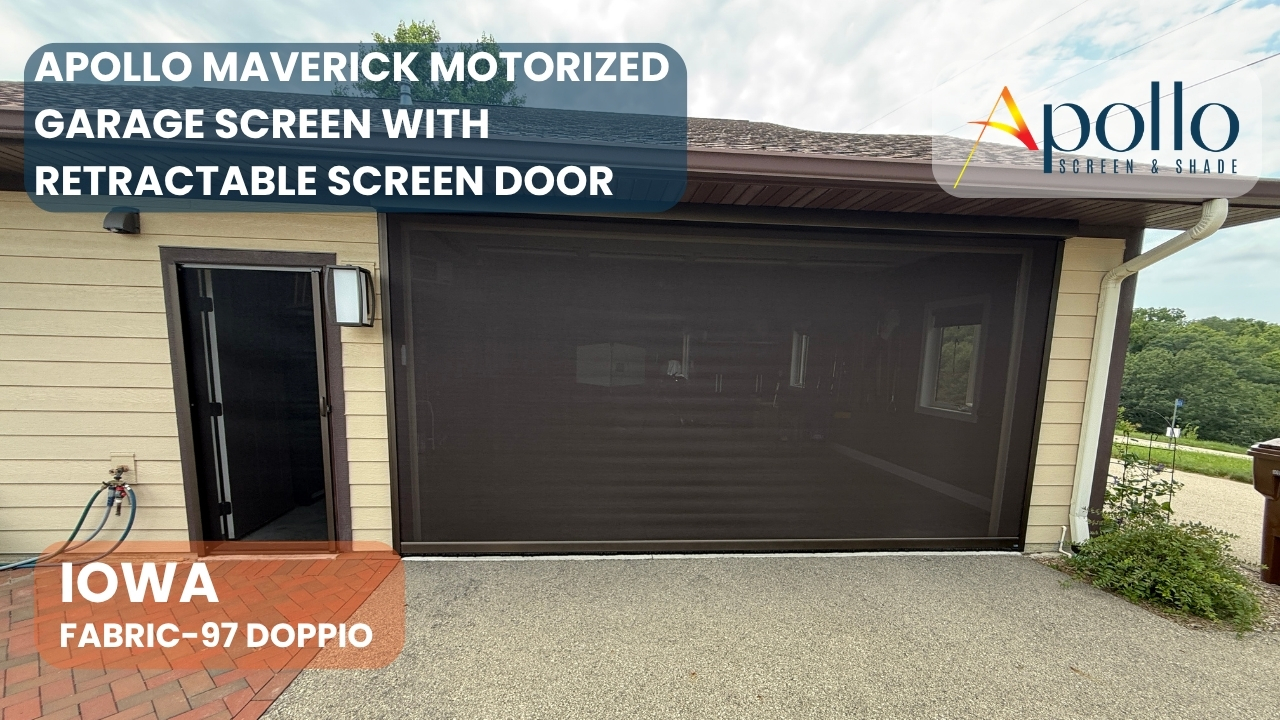 Apollo Maverick Motorized Garage Screen with Retractable Screen Door-Bellevue, Iowa (1).jpg